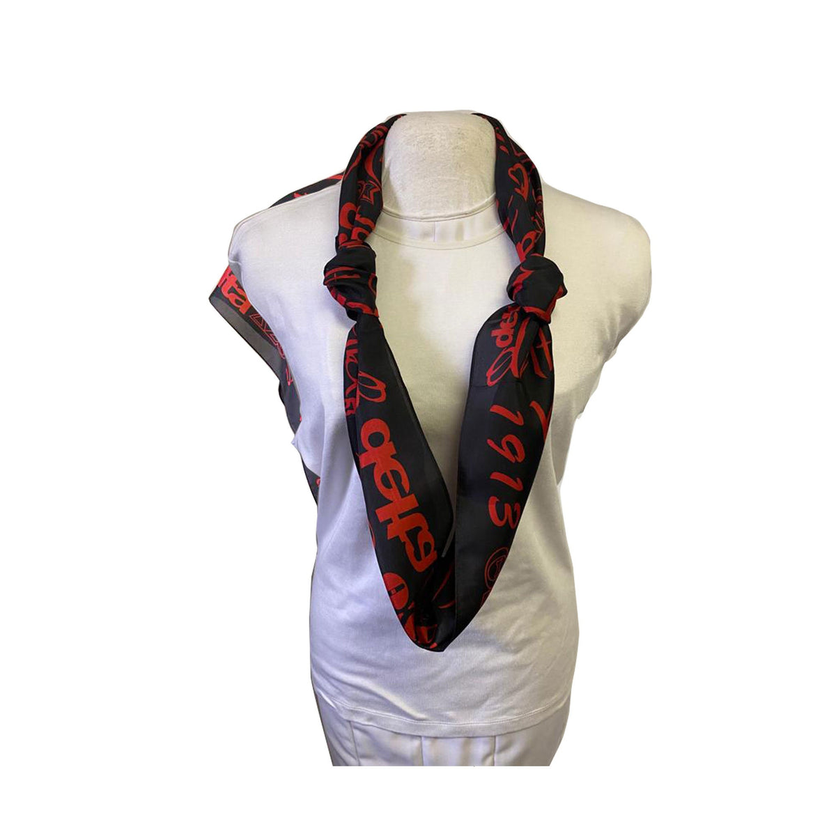 Delta Sigma Theta (ΔΣΘ) Sorority Long Silk Oblong Scarf/ muffler/Wrap around/ Stole/ Boho/Shawl /Black & Red Color, For Women, Made in India
