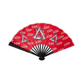 Delta Sigma Theta, Red & White Folding Paper Hand Fan, silk fabric, With Bamboo Frame, Handmade, For Women, best Gift Item!