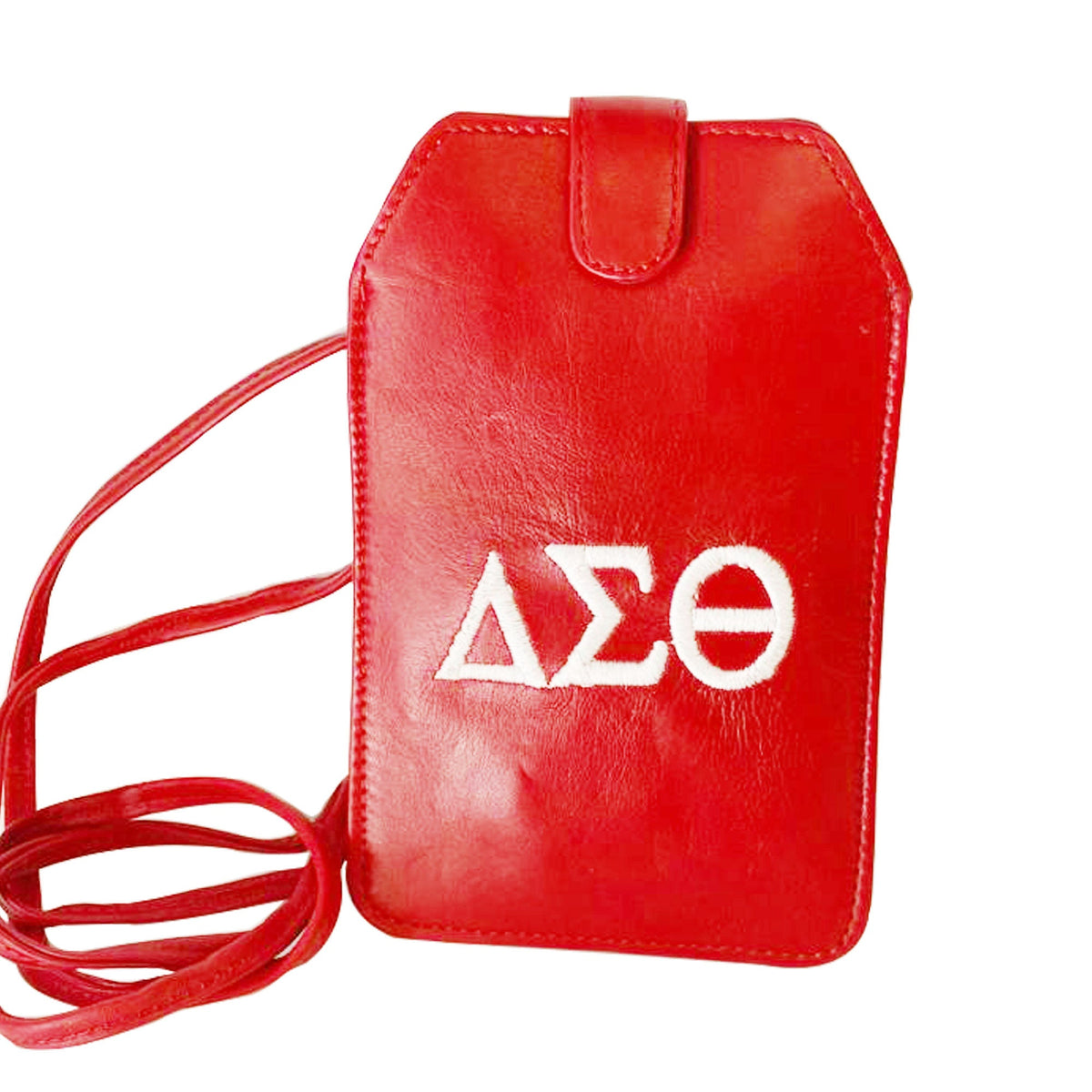 Delta Sigma Theta (DST) Red color pure Lamb Leather Sling/Purse for Delta Women, with adjustable string, Made in India