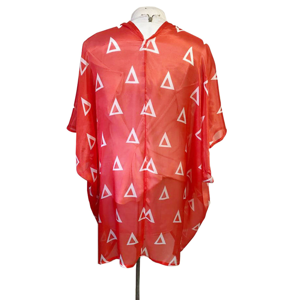 Delta Sigma Theta (ΔΣΘ) Sorority Red & Black   Kaftan/ Wrap/ Tunic for Delta Sorority Women, with printed Triangle (Δ) on it, Made in India.