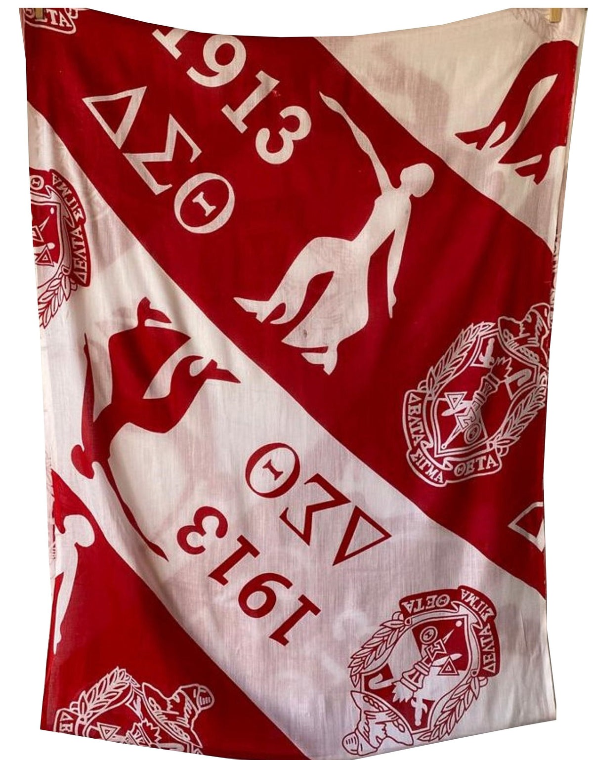 Delta Sigma Theta (ΔΣΘ) Sorority Rayon Infinity Scarf/ muffler/ Wrap around/ Stole/ Boho/ Shawl/ Red & White Color, For Women, Made in India