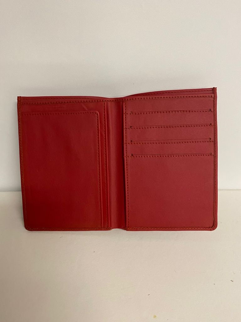Delta Sigma Theta (ΔΣΘ) Sorority Leather Ritual Book Cover- organizational shield print on front Red Color.