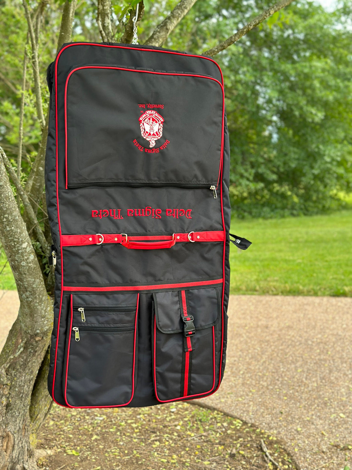 Delta Sigma Theta (DST) Sorority Polyester PVC Coated Garment Bag for travelling- suitable for all sort of clothing & accessories.