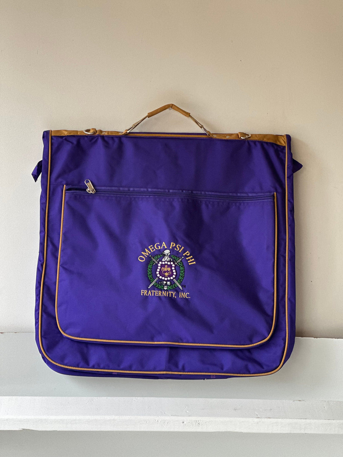 Omega Psi Phi Fraternity Polyester PVC Coated Garment Bag for travelling- suitable for all sort of clothing & accessories