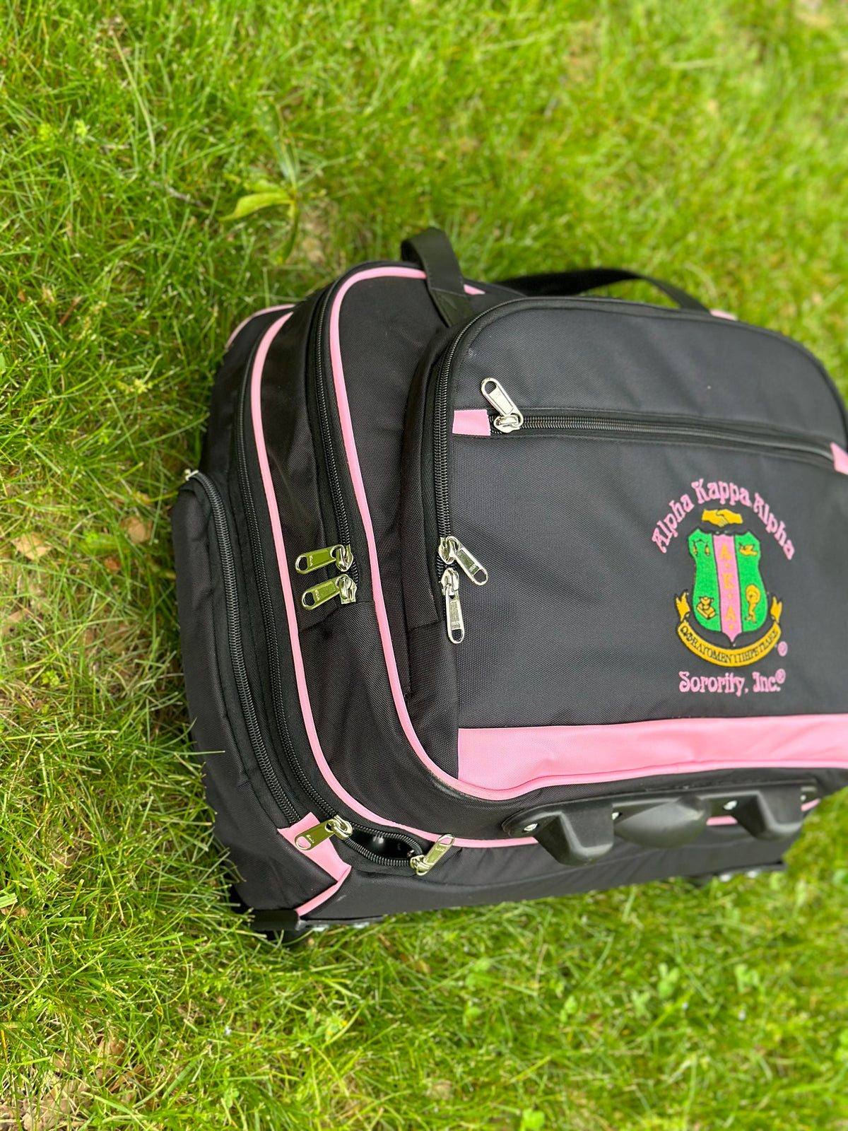 Alpha Kappa Alpha  (AKA) Pink and Black color Laptop with Trolley- Luggage/cabin Bag for travelling.- authorized vendor