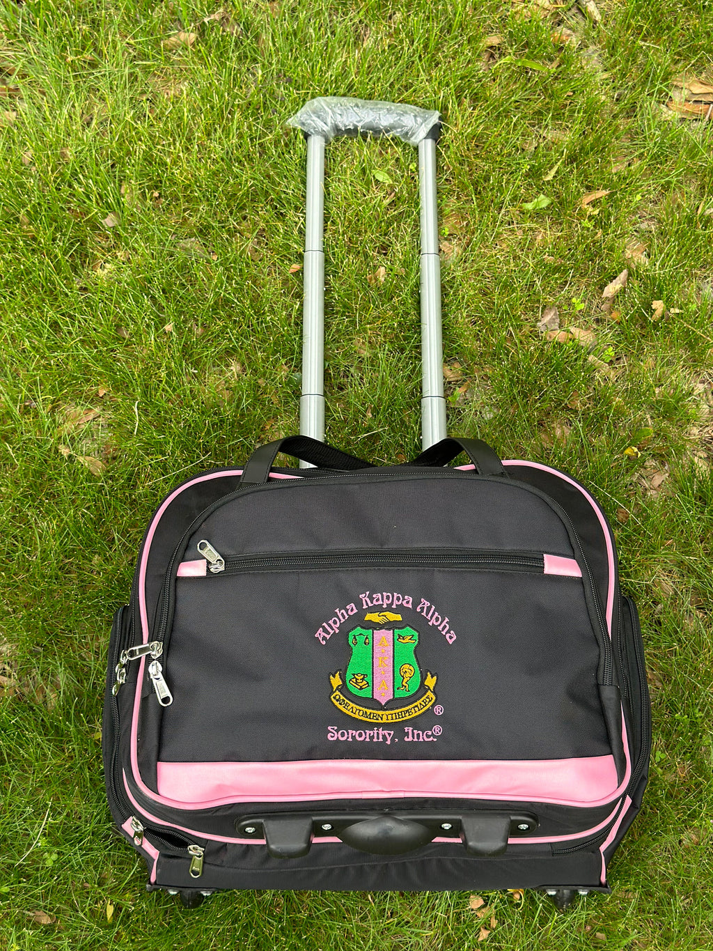 Alpha Kappa Alpha  (AKA) Pink and Black color Laptop with Trolley- Luggage/cabin Bag for travelling.- authorized vendor