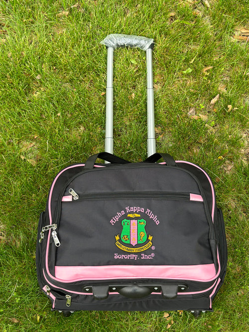 Alpha Kappa Alpha  (AKA) Pink and Black color Laptop with Trolley- Luggage/cabin Bag for travelling.- authorized vendor