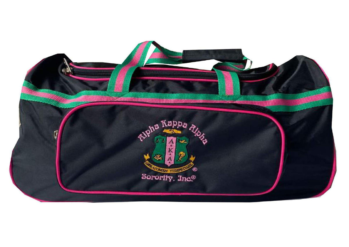 Alpha Kappa Alpha (AKA) Pink and Black color Trolley/ Duffle/ Luggage Bag for travelling.- authorized vendor