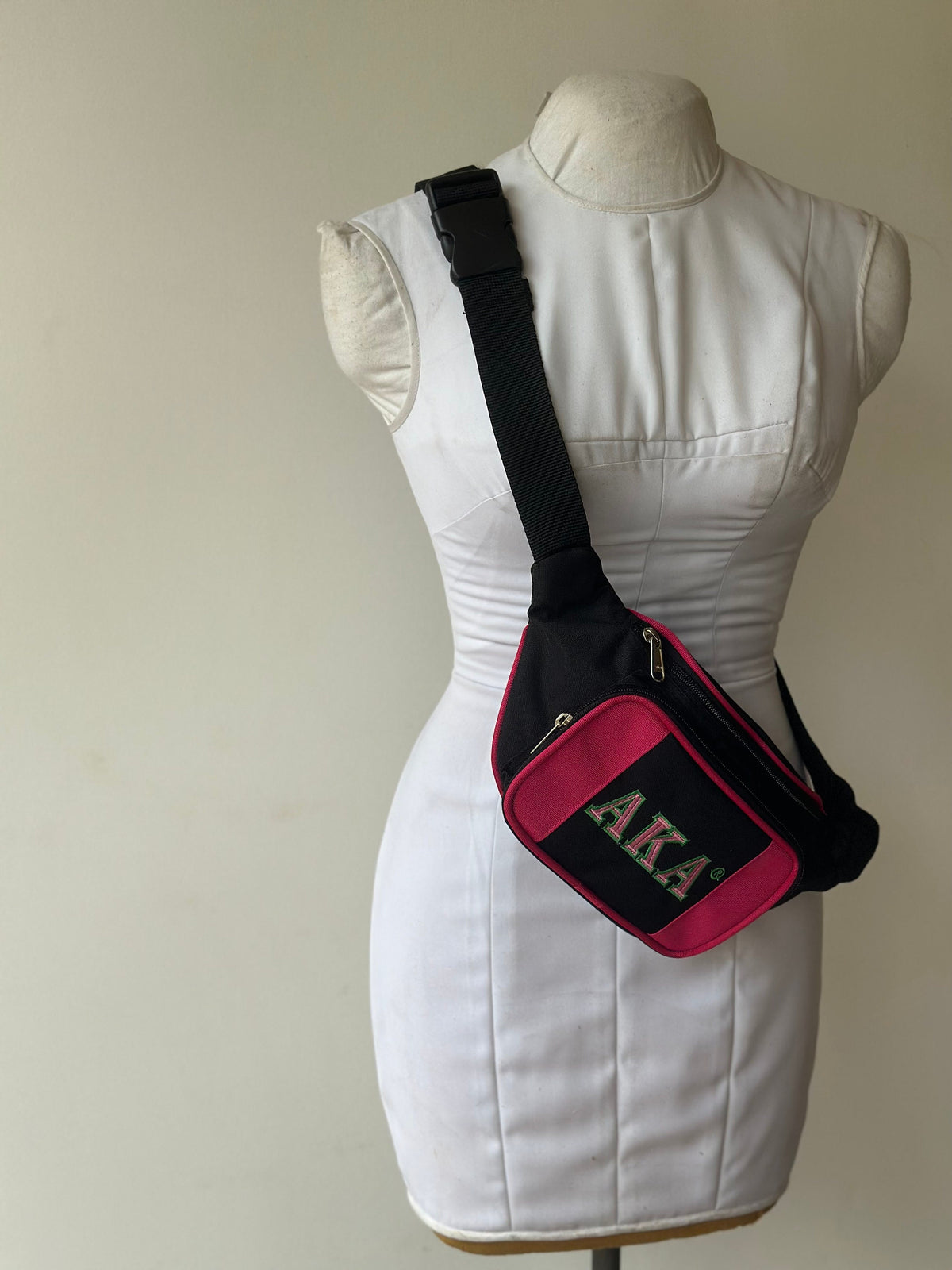 Alpha Kappa Alpha  (AKA) Sorority - Rexene/ Leatherette Fanny pack- perfect waist pack for travel- Adjustable Strap for waist