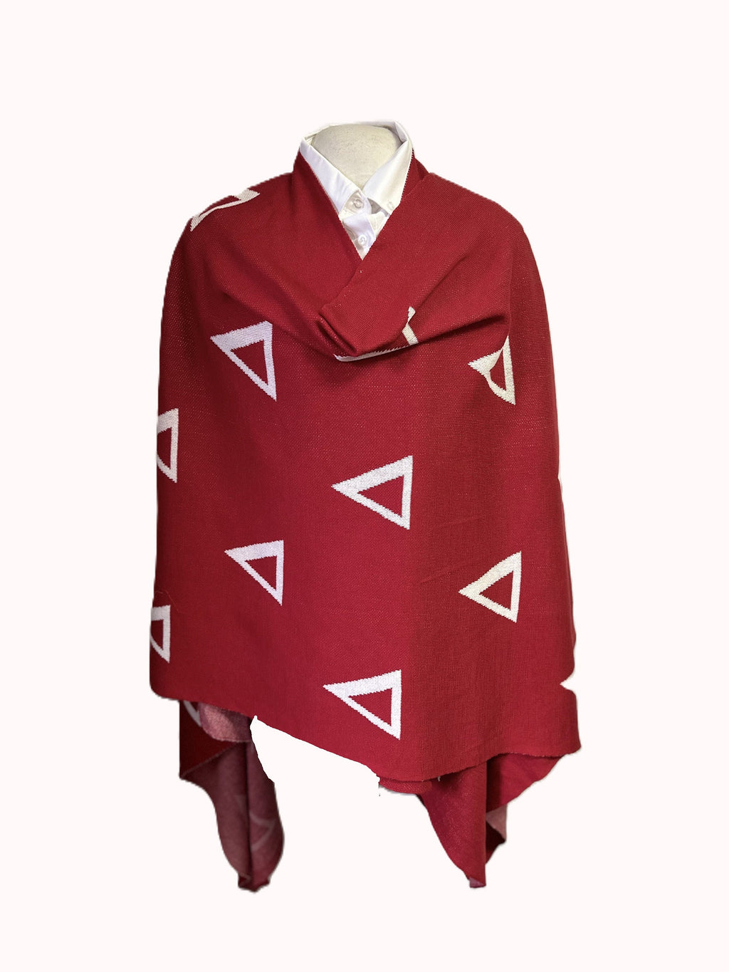 Delta Sigma Theta DST Red & White, Cozy Wrap/cape/shrug/poncho For Women,Size Fits All, Stylish, Made in INDIA