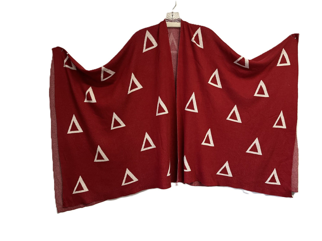Delta Sigma Theta DST Red & White, Cozy Wrap/cape/shrug/poncho For Women,Size Fits All, Stylish, Made in INDIA