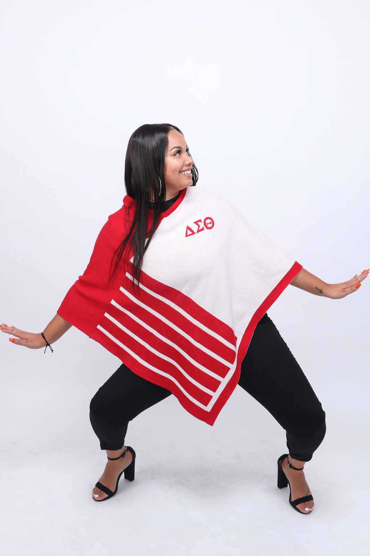 Delta Sigma Theta (DST) knitted Cozy Wrap around/ cape/ shrug/ poncho For Women, Size Fits most, 100% Cotton Stylish, Made in INDIA