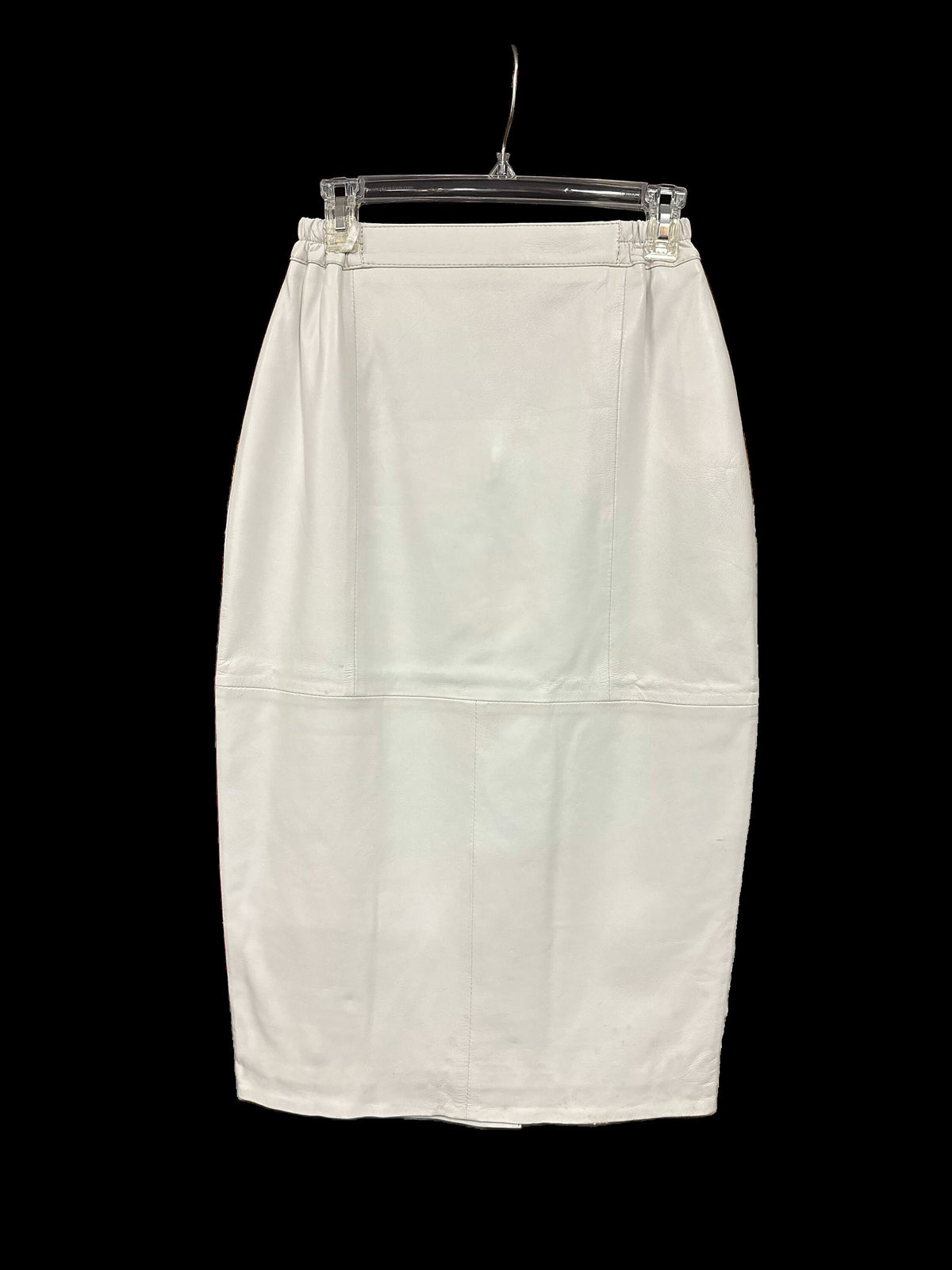 Lamb Skin Leather White Full-Length Straight Skirt, high quality for Women.