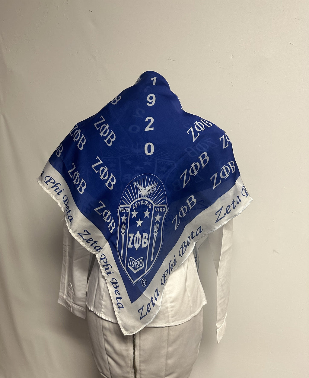 Zeta Phi Beta (ZOB) Sorority Long Oblong Scarf/ muffler/Wrap around/ Stole/ Boho/Shawl Blue Color, For Women, Made in India