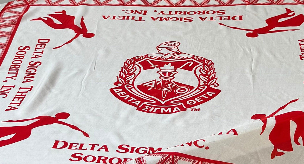Delta Sigma Theta (ΔΣΘ) Sorority Square Viscose Scarf/ muffler/Wrap around/ Stole/ Boho/Shawl Red  Color, For Women, Made in India