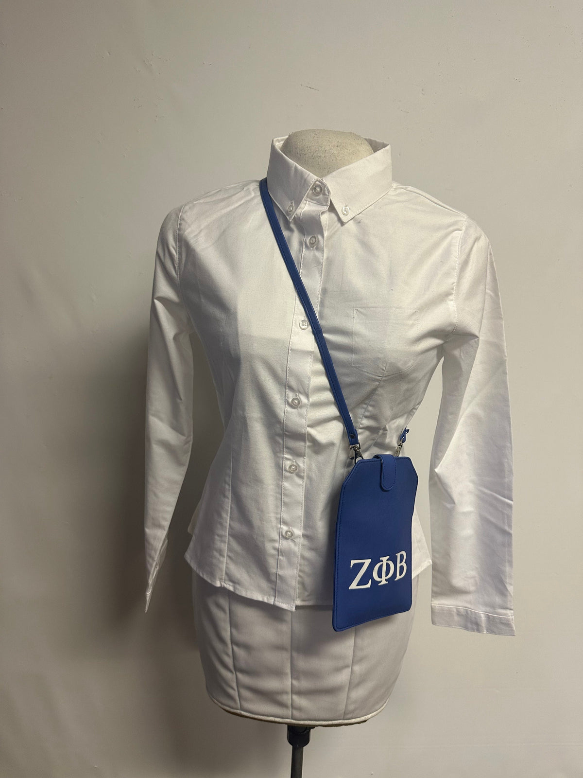 Zeta Phi Beta  (ZOB) Blue color Sling/Shoulder Bag with Phone Holder For Women, Made in India