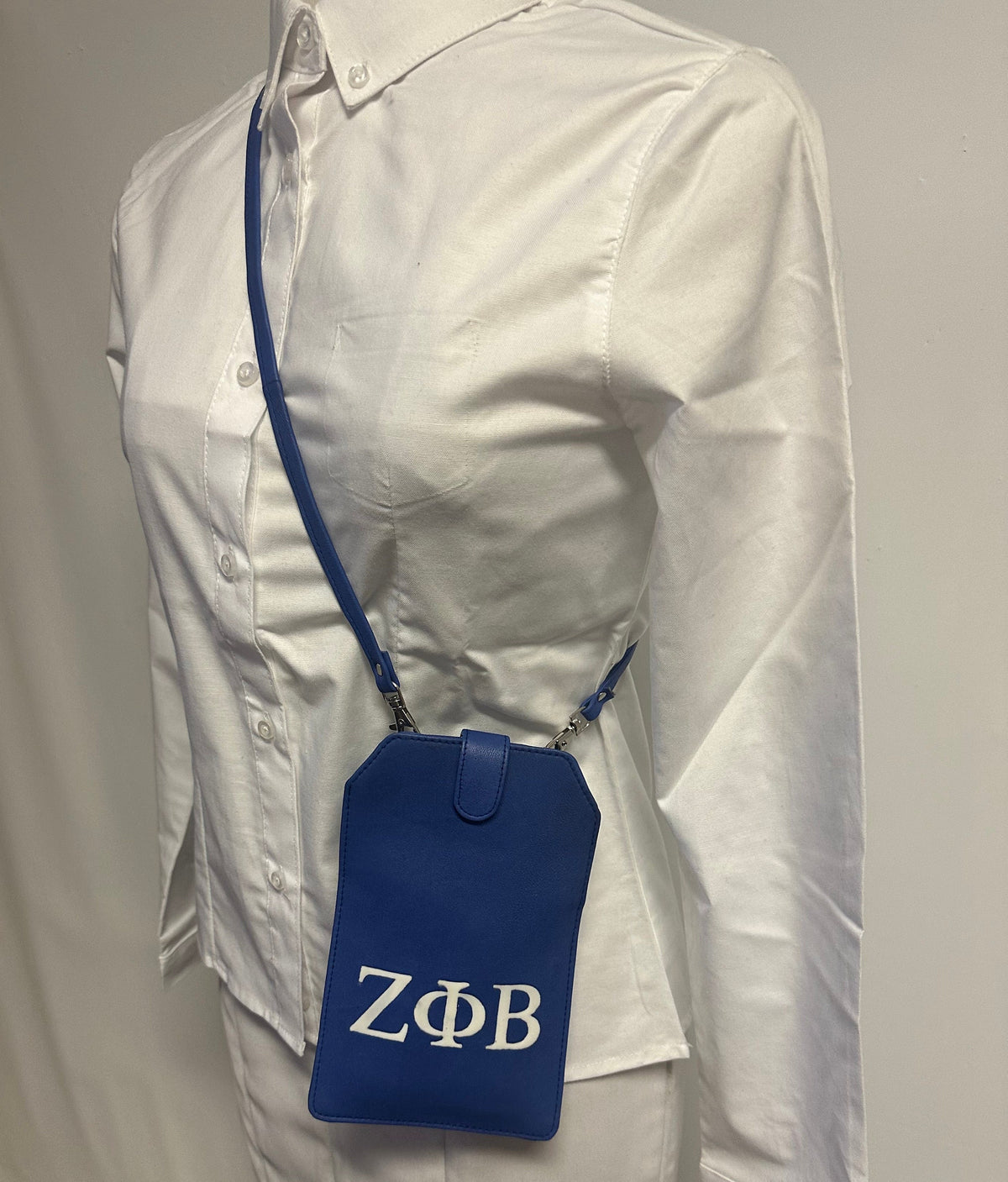 Zeta Phi Beta  (ZOB) Blue color Sling/Shoulder Bag with Phone Holder For Women, Made in India