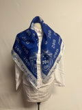 Zeta Phi Beta (ZOB) Sorority Long Oblong Scarf/ muffler/Wrap around/ Stole/ Boho/Shawl Blue Color, For Women, Made in India