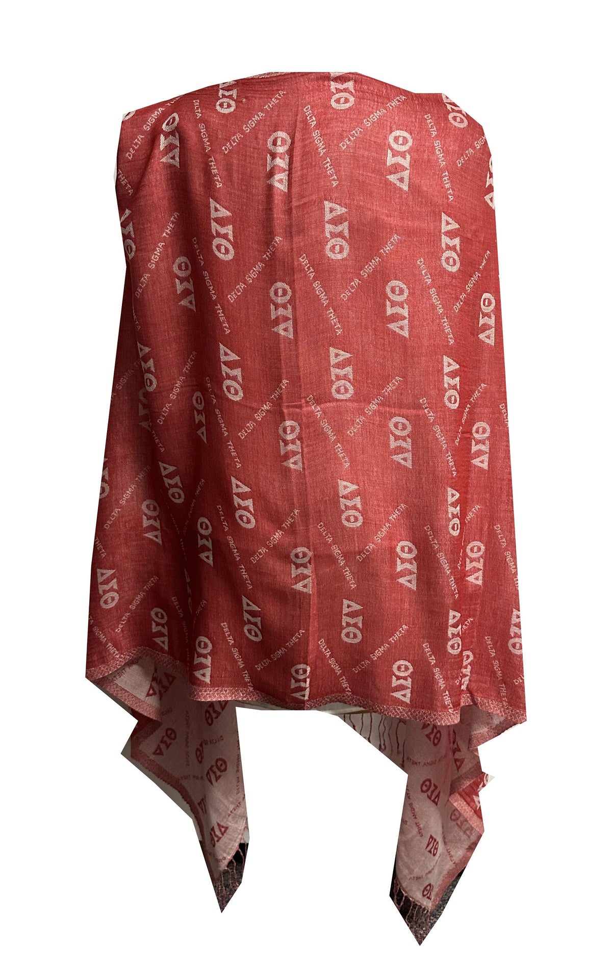 Delta Sigma Theta (ΔΣΘ) Sorority Reversible Shawl/Scarf/ muffler/Wrap around/ Stole/ Boho with DST Letters Red  Color, For Women