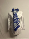 Zeta Phi Beta (ZOB) Sorority Strip Scarf/ muffler/Wrap around/ Stole/ Boho/Shawl /Blue & White Color, For Women, Made in India