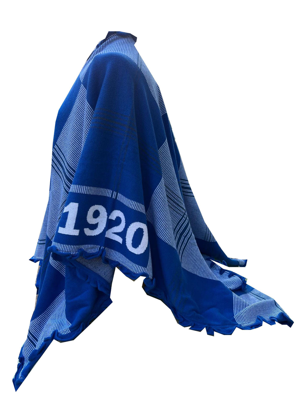 Zeta Phi Beta (ZOB) Ruffle Wrap Cozy Wrap/cape/shrug/poncho with Greek letters printed on sleeves, For Women.