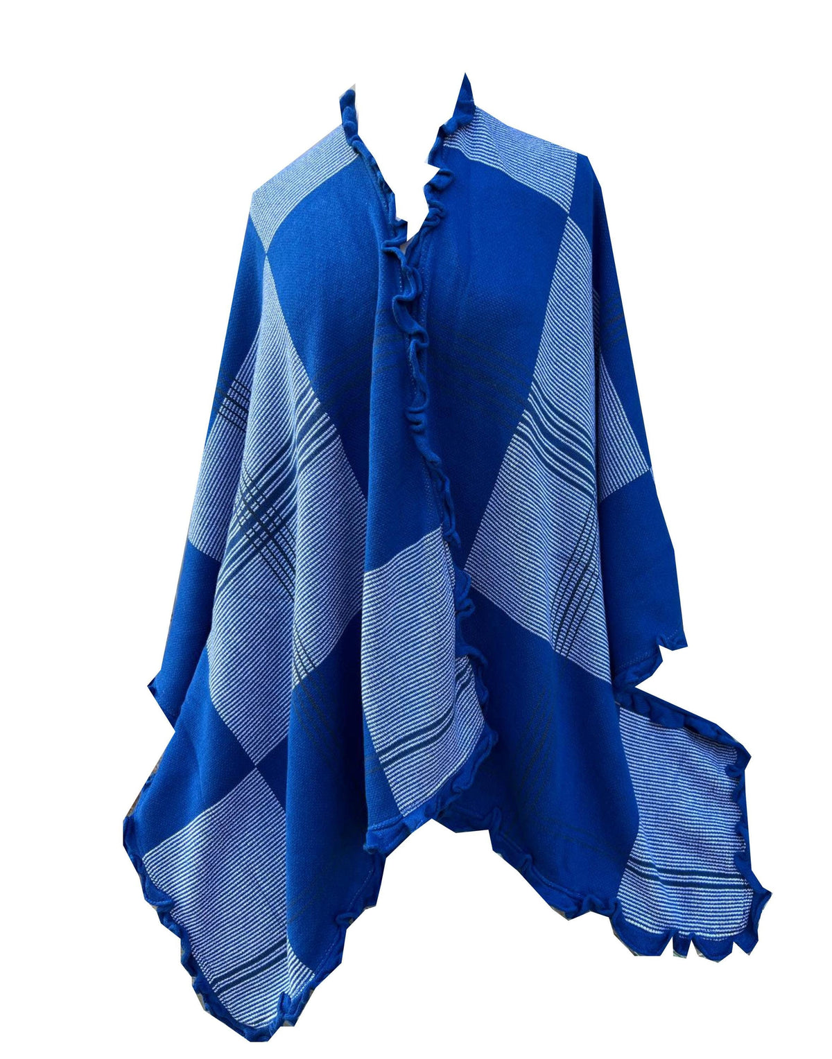 Zeta Phi Beta (ZOB) Ruffle Wrap Cozy Wrap/cape/shrug/poncho with Greek letters printed on sleeves, For Women.