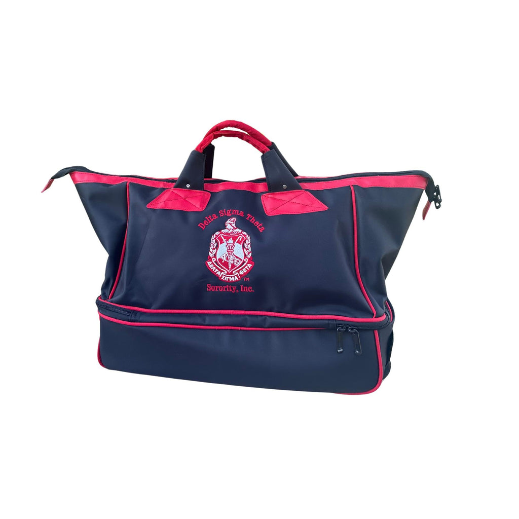 Delta Sigma Theta Pilot bag with Trolley, black and red- Luggage/cabin Bag for travelling.- authorized vendor