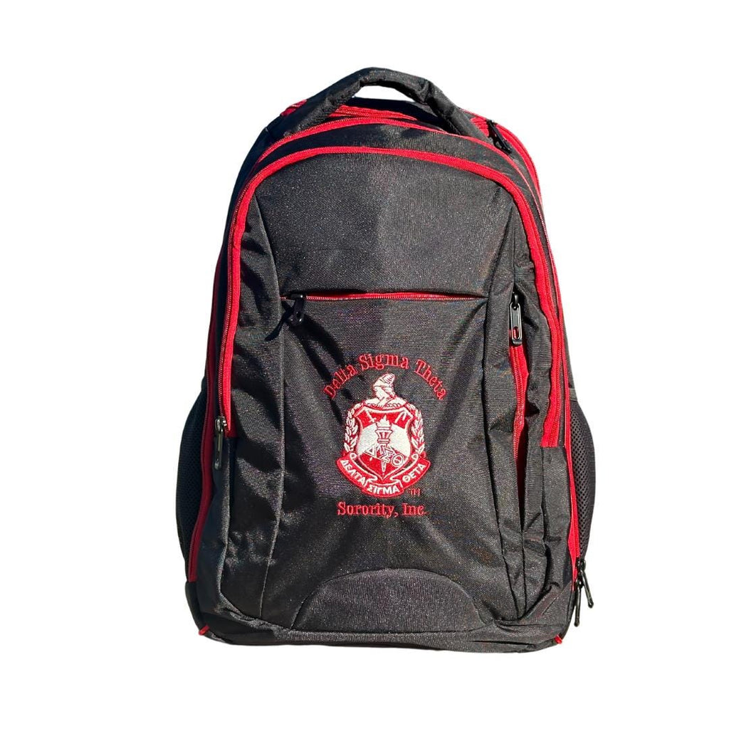 Delta Sigma Theta (DST) Backpack on the wheels, with laptop sleeves and several zips to put your stuff, for Delta sorors who loves to travel
