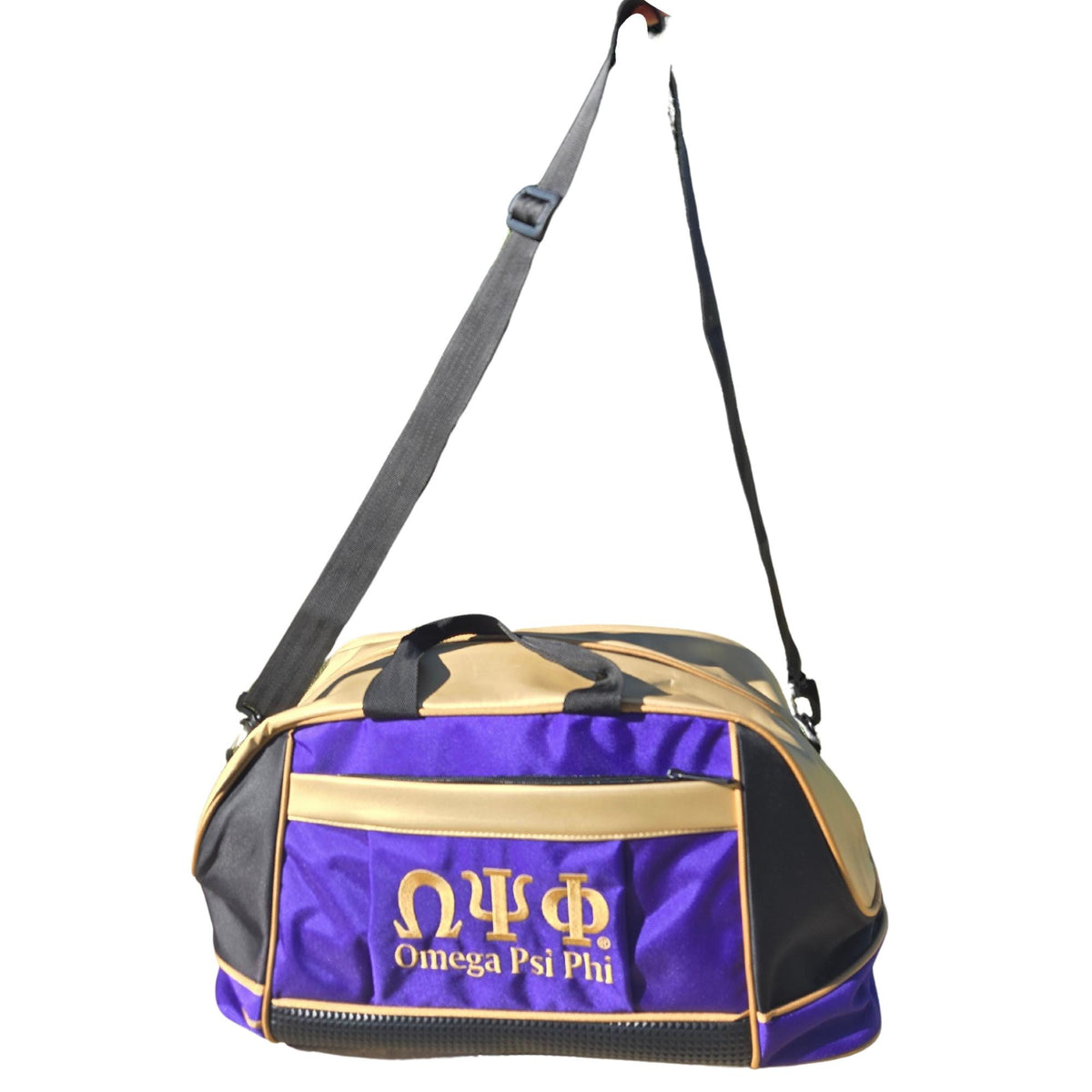Omega Psi Phi Fraternity Royal Purple & Old Gold color GYM/ Duffle/ Bag for men