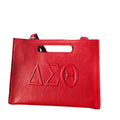 Delta Sigma Theta (ΔΣΘ) Red Leather Tote Bag Perfect for College Students and Professional Women, best premium quality gift for loved ones