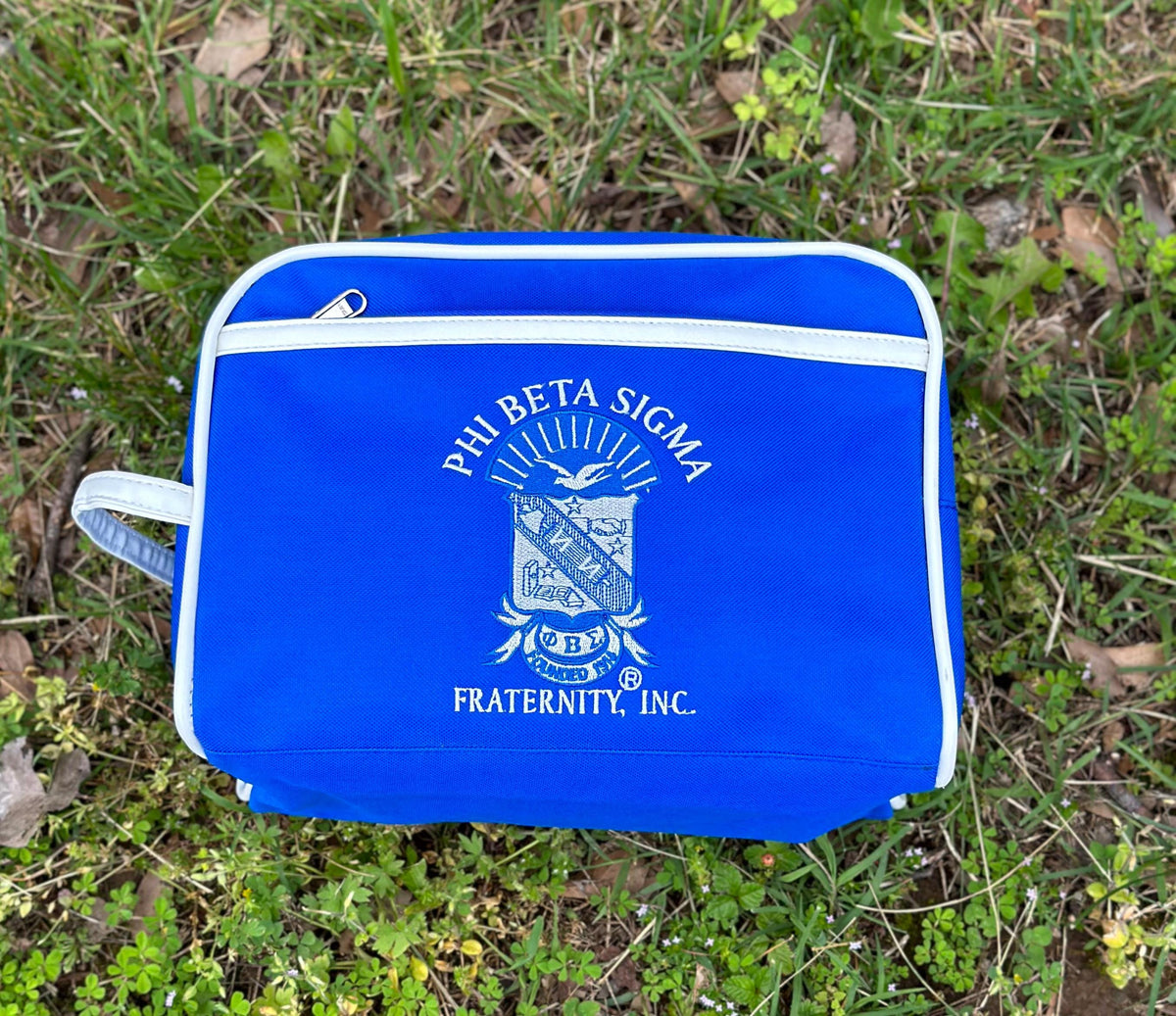 Phi Beta Sigma  Fraternity Blue color Toiletry Bag/ Shaving/ Travel Kit Polyester PVC Coated, For Men-  'Authorized Vendor'