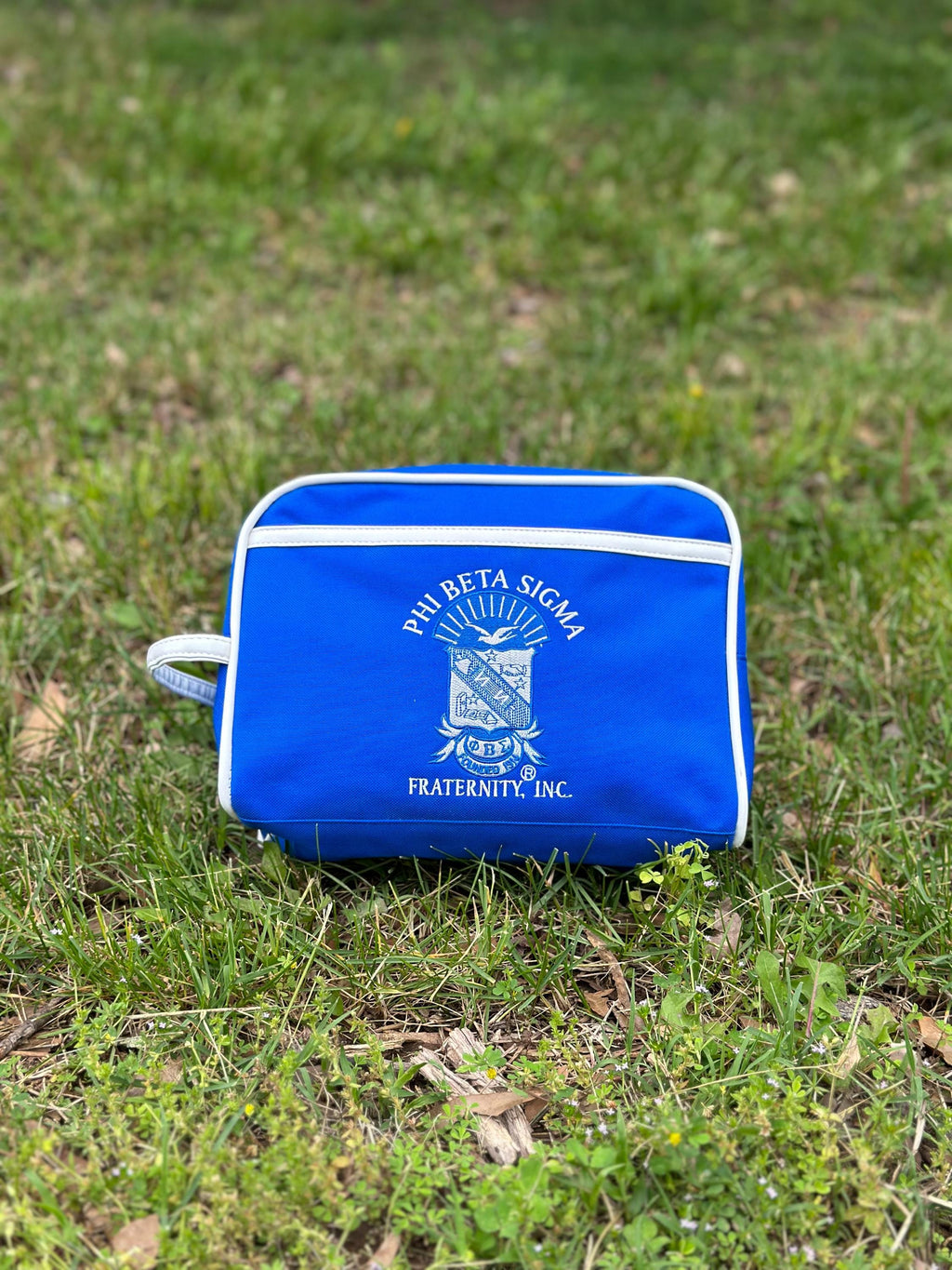 Phi Beta Sigma  Fraternity Blue color Toiletry Bag/ Shaving/ Travel Kit Polyester PVC Coated, For Men-  'Authorized Vendor'