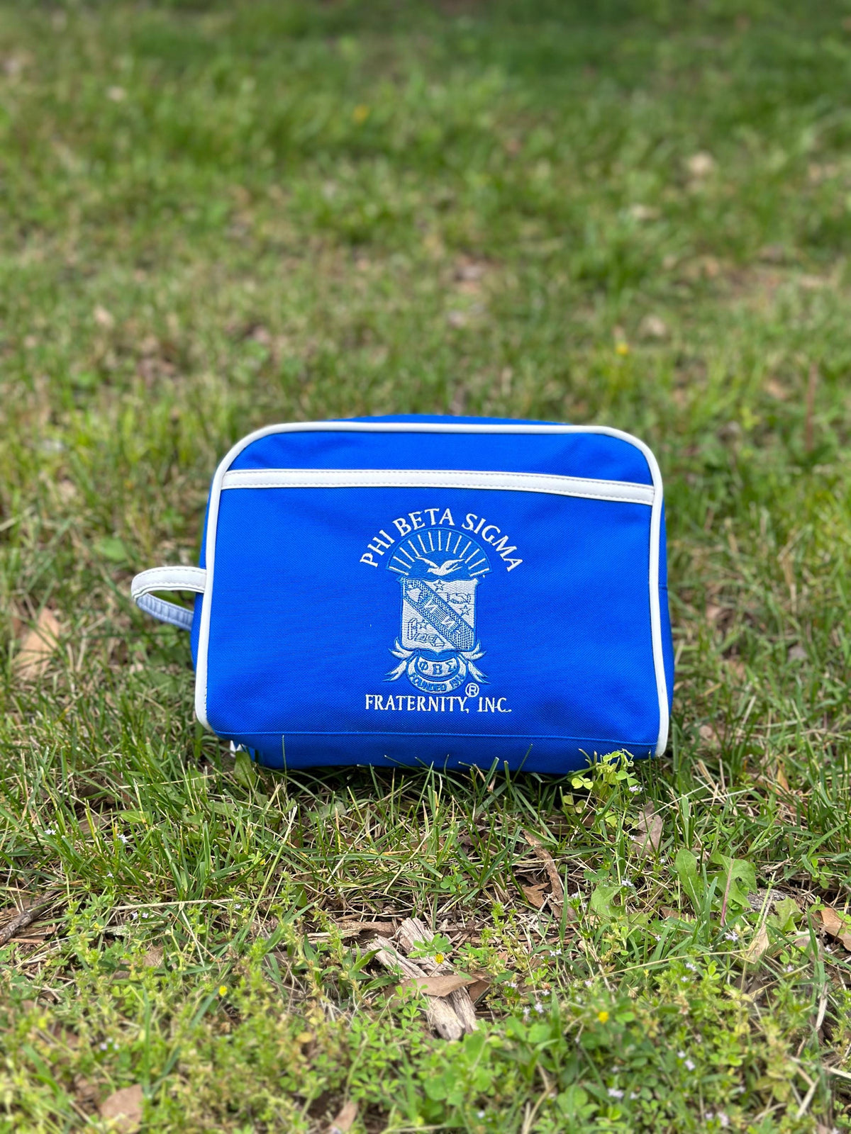 Phi Beta Sigma  Fraternity Blue color Toiletry Bag/ Shaving/ Travel Kit Polyester PVC Coated, For Men-  'Authorized Vendor'