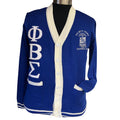 Phi Beta Sigma (ΦΒΣ) Blue, Grey & White, 3 letter Sweater/Cardigan for stay warm in Style this WINTER- Exclusive Item for this winter!