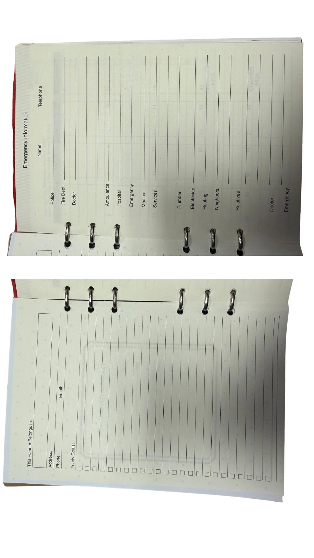 Delta Sigma Theta (ΔΣΘ) Sorority Refill for Leather Planner with calendar- organizational shield print on front Red Color 2025