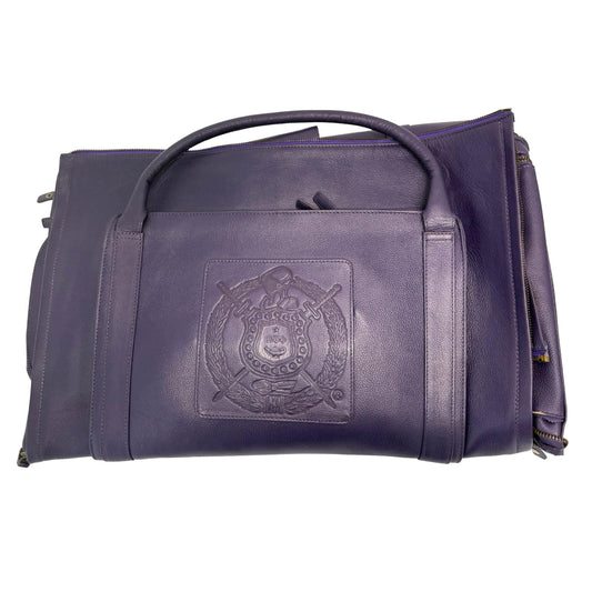 Omega Psi Phi Leather Garment Duffel Bag: Travel in Legacy