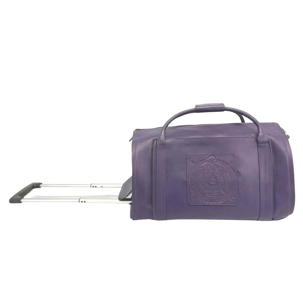Omega Psi Phi Leather Garment Duffel Bag: Travel in Legacy
