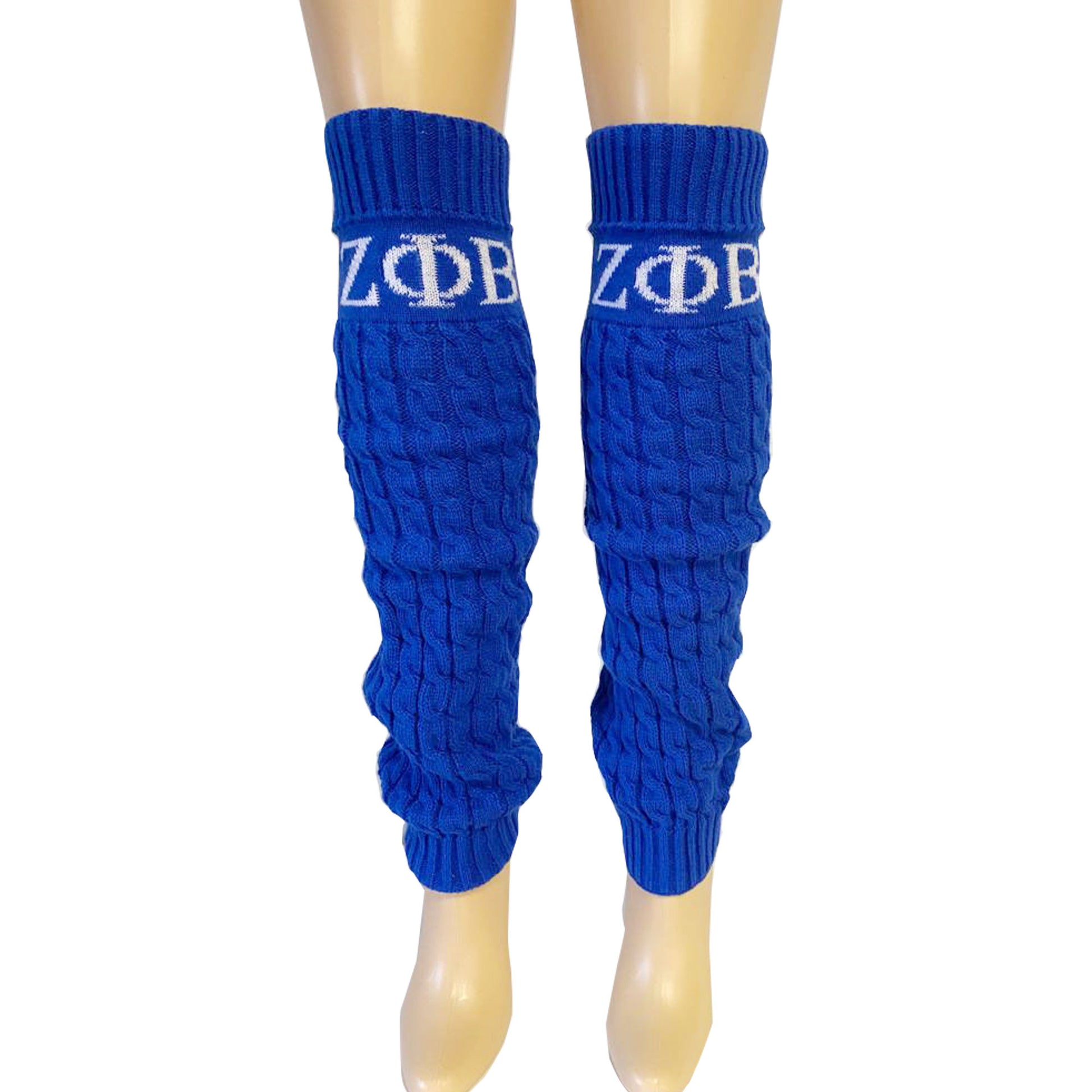 Blue Color hand Knitted Leg Warmers