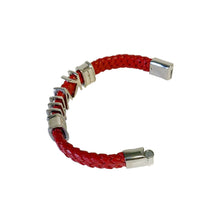 Load image into Gallery viewer, Crimson Color braided leather Bracelet
