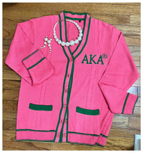 Load image into Gallery viewer, Alpha Kappa Alpha BeKause Winter is Koming Kardigan
