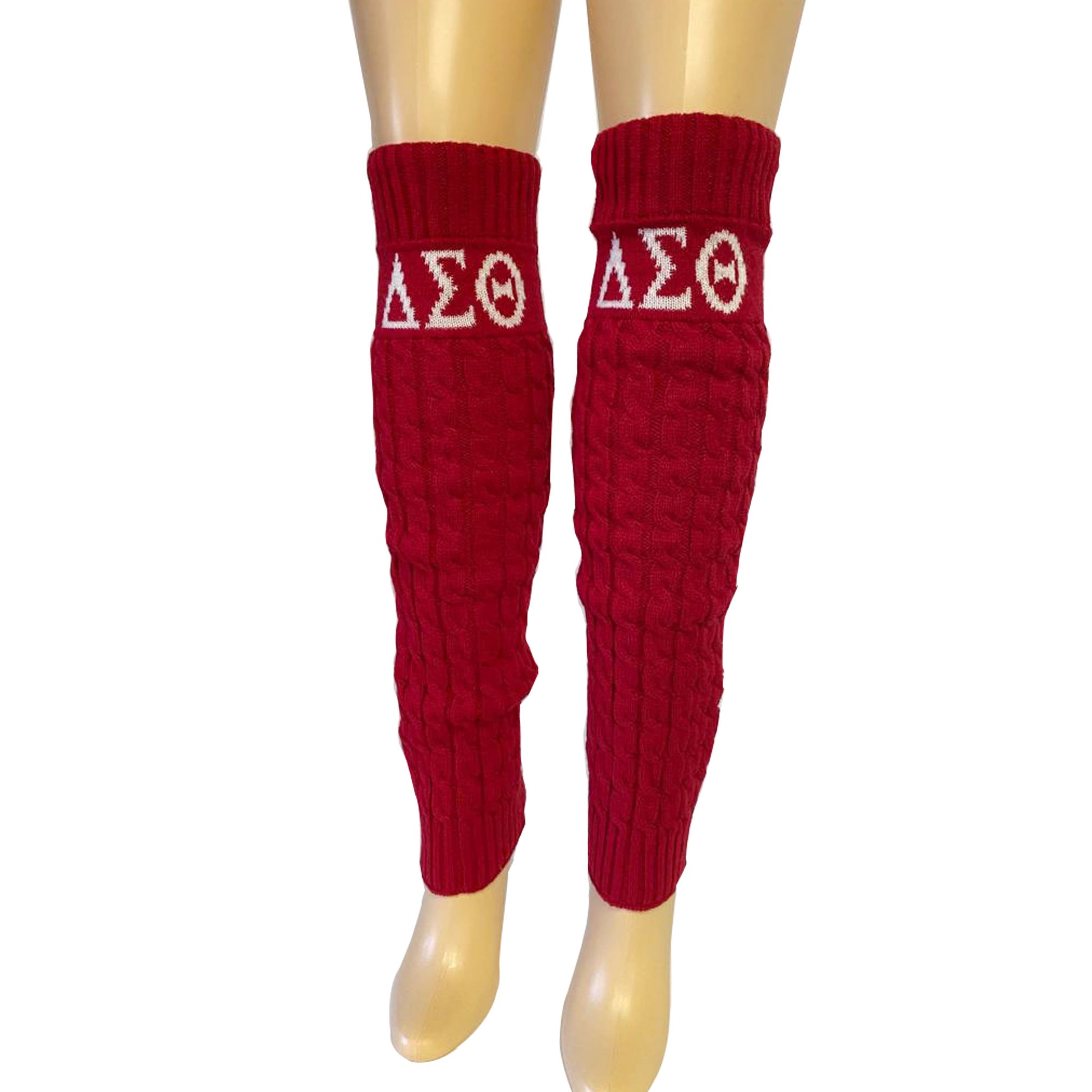 Red Color hand Knitted Leg Warmers