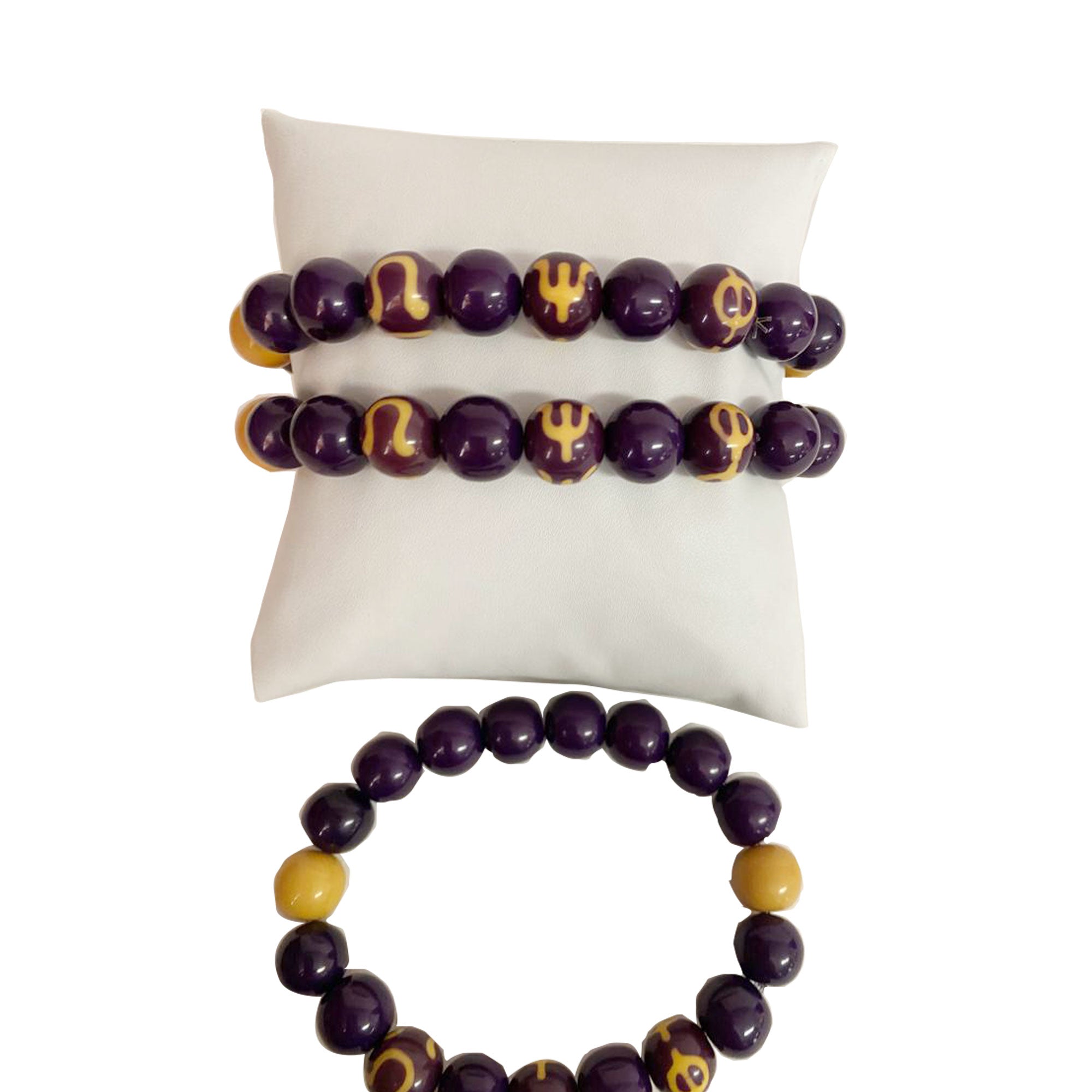 Omega Psi Phi Fraternity Stylish Acrylic Beaded Bracelet Pack of 2 for Men Made in India