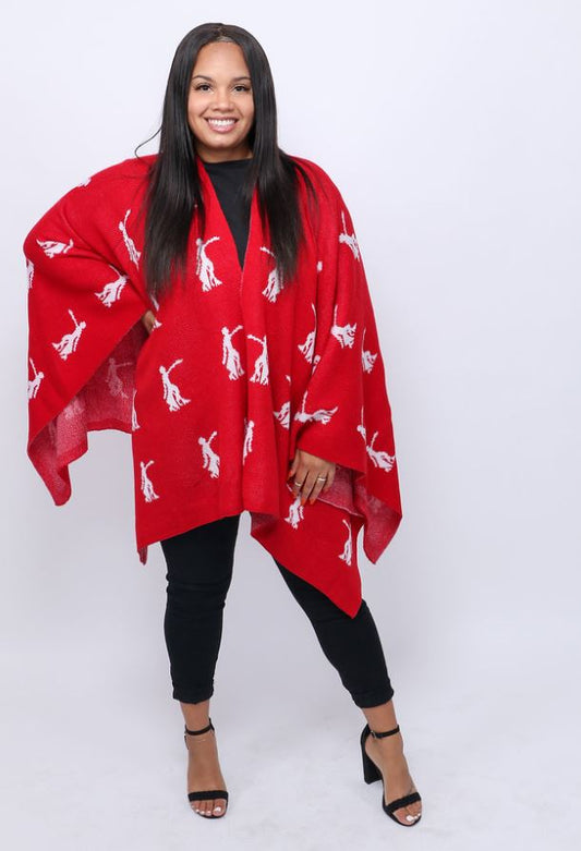 DST Red & White Cozy Wrap