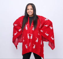 Load image into Gallery viewer, DST Red &amp; White Cozy Wrap with Fortitude Print
