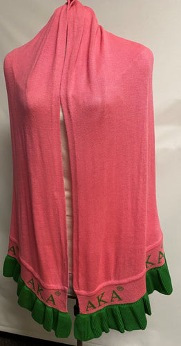 Pink & Green Knitted Wrap