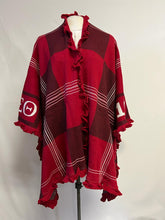 Load image into Gallery viewer, Delta Sigma Theta DST Red &amp; Black, Cozy Wrap/cape/shrug/poncho with Greek letters printed on sleeves, For Women.
