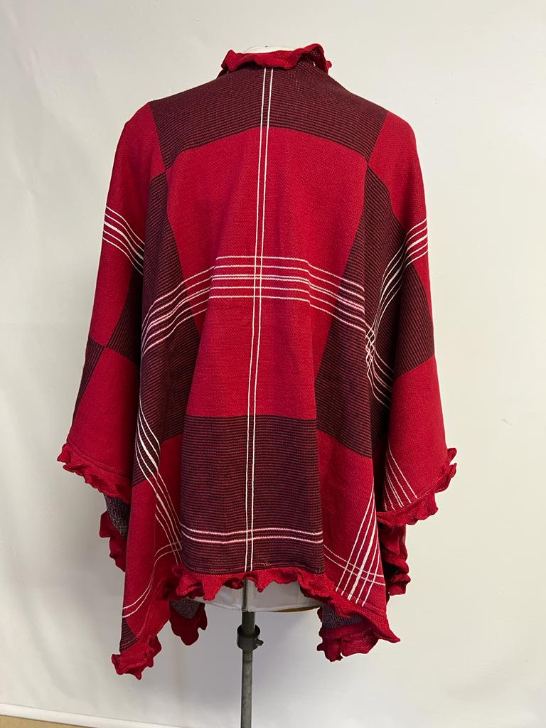 Delta Sigma Theta DST Red & Black, Cozy Wrap/cape/shrug/poncho with Greek letters printed on sleeves, For Women.