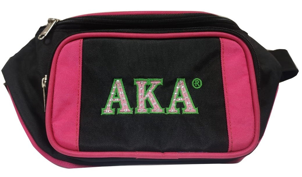 Alpha Kappa Alpha AKA Sorority Rexene Leatherette Fanny pack perfect waist pack for travel Adjustable Strap for waist