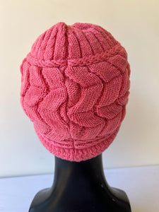 Alpha Kappa Alpha AKA Pink and Black color Acrylic woolen Cap/Winter hat with Greek letters on it, Reusable & Washable.