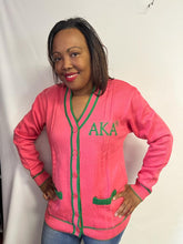 Load image into Gallery viewer, Alpha Kappa Alpha BeKause Winter is Koming Kardigan
